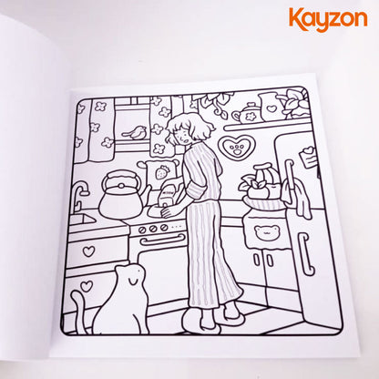 Livre de Coloriage "GIRL MOMENTS" – 50 Pages de Créativité