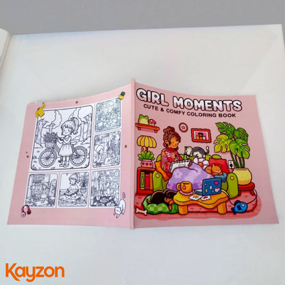 Livre de Coloriage "GIRL MOMENTS" – 50 Pages de Créativité