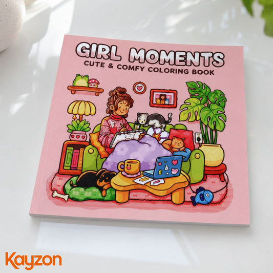 Livre de Coloriage "GIRL MOMENTS" – 50 Pages de Créativité